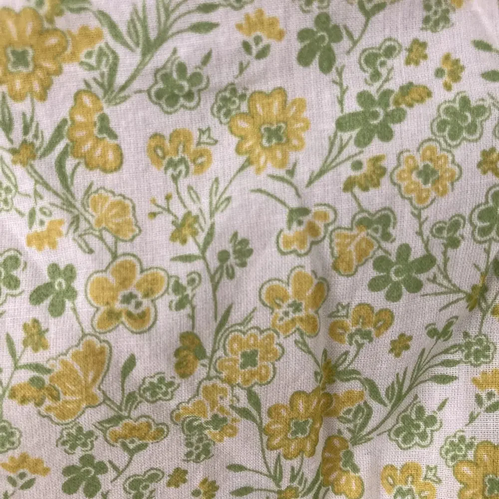 Crewcuts Floral Puff Sleeve Ruffle Top - Yellow - Medium 8/9